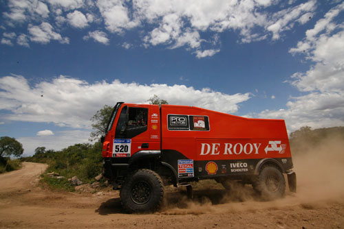 Team de Rooy hapt veel stof van de Kamazzen